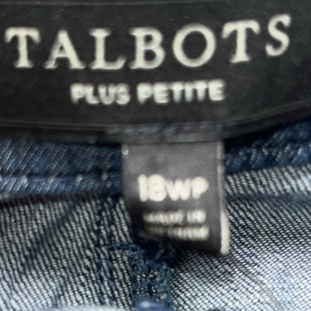 Talbots Denim Skirt NWT Womens 18 Embroidered Circle Design Pockets Belt Navy - Picture 8 of 9